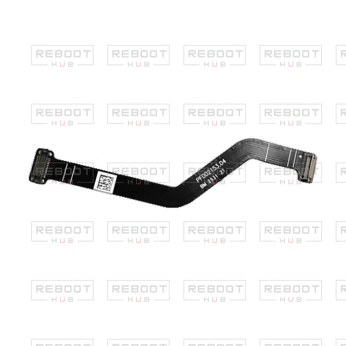 OEM-pulled DJI Avata 2 Gimbal Flexible Flat Cable on white with Reboot Hub watermark overlay — view 1