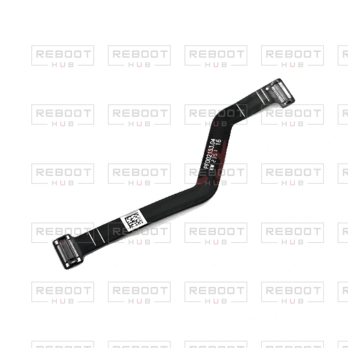 OEM-pulled DJI Avata 2 Gimbal Flexible Flat Cable on white with Reboot Hub watermark overlay — view 2