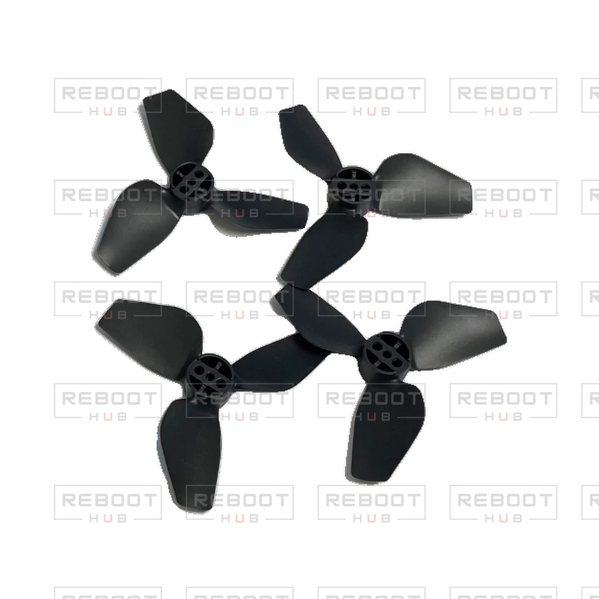 OEM-pulled DJI Avata 2 Propeller Set on white with Reboot Hub watermark overlay — view 1