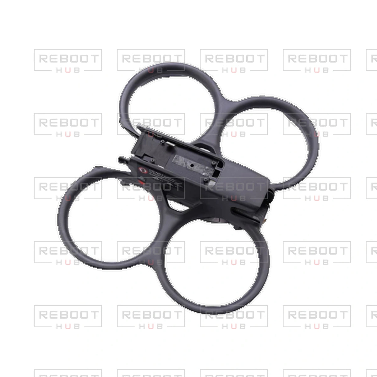 OEM-pulled DJI Avata 2 Upper Shell with Complete Antenna Set on white with Reboot Hub watermark overlay — view 1