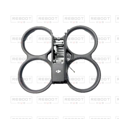 OEM-pulled DJI Avata 2 Upper Shell with Complete Antenna Set on white with Reboot Hub watermark overlay — view 2
