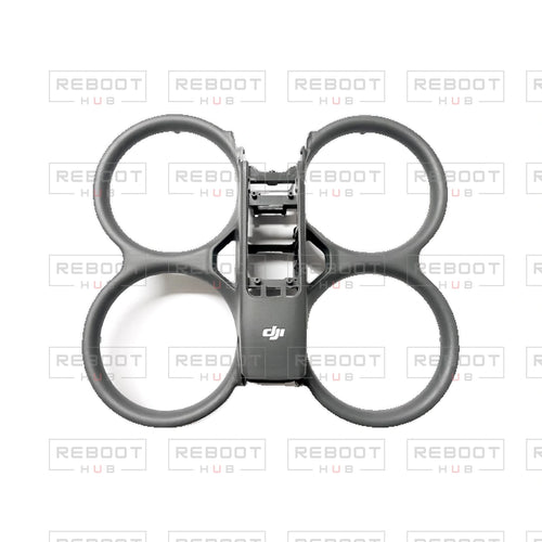 OEM-pulled DJI Avata 2 Upper Shell without Antennas on white with Reboot Hub watermark overlay — view 1