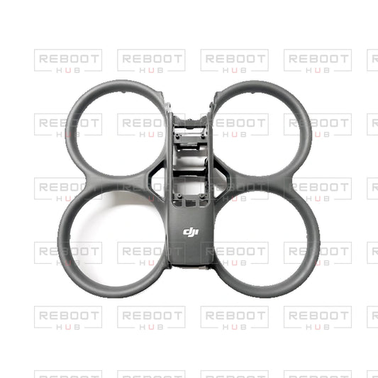 OEM-pulled DJI Avata 2 Upper Shell without Antennas on white with Reboot Hub watermark overlay — view 1