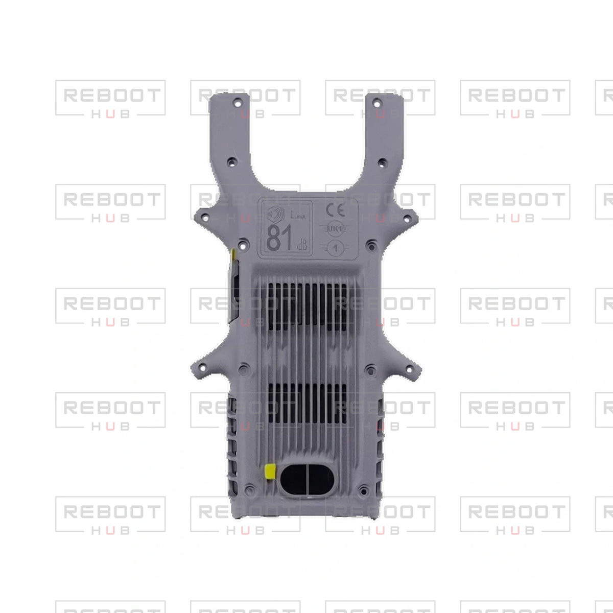 OEM-pulled DJI Avata 360 Bottom Shell with Accessories on white with Reboot Hub watermark overlay — view 1