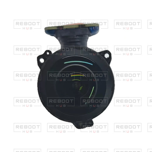 OEM-pulled DJI Avata 360 Camera Lens Module on white with Reboot Hub watermark overlay — view 1