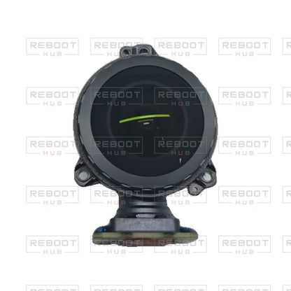 OEM-pulled DJI Avata 360 Camera Lens Module on white with Reboot Hub watermark overlay — view 3