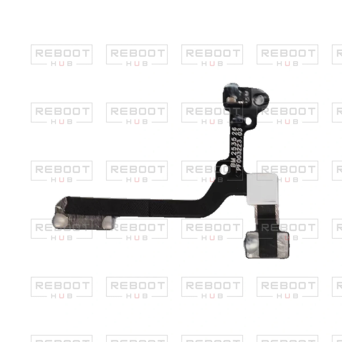 OEM-pulled DJI Avata 360 Compass Flexible Flat Cable on white with Reboot Hub watermark overlay — view 1