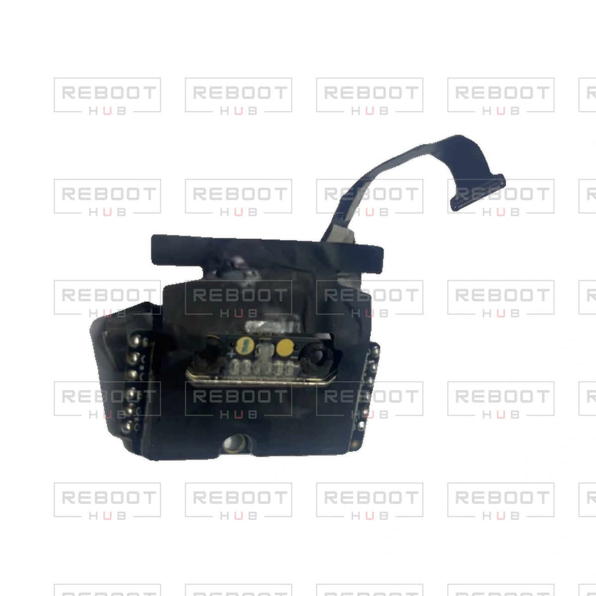OEM-pulled DJI Avata 360 ESC Board with Flexible Flat Cable on white with Reboot Hub watermark overlay — view 2