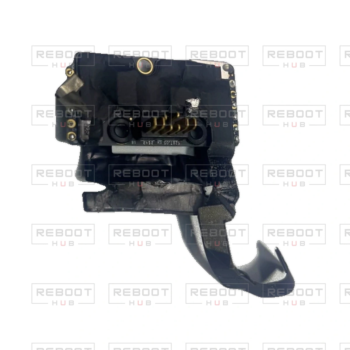 OEM-pulled DJI Avata 360 ESC Board with Flexible Flat Cable on white with Reboot Hub watermark overlay — view 3