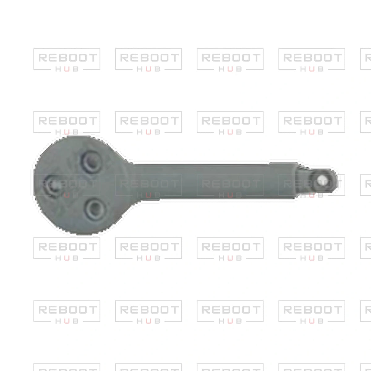 OEM-pulled DJI Avata 360 Front Arm Cover Left on white with Reboot Hub watermark overlay — view 1