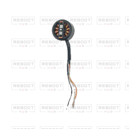 OEM-pulled DJI Avata 360 Front Arm Motor Right on white with Reboot Hub watermark overlay — view 1