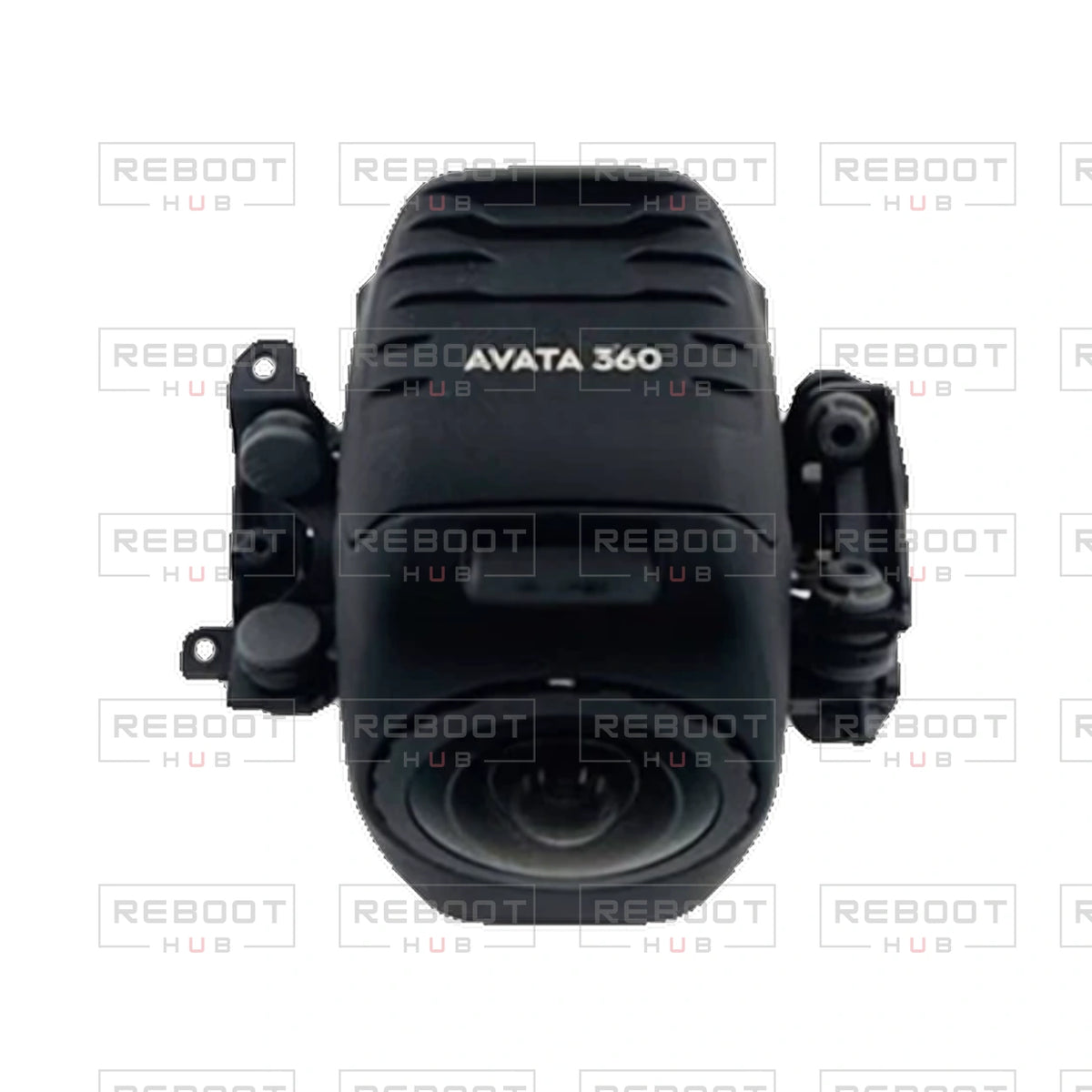 OEM-pulled DJI Avata 360 Gimbal Assembly on white with Reboot Hub watermark overlay — view 5