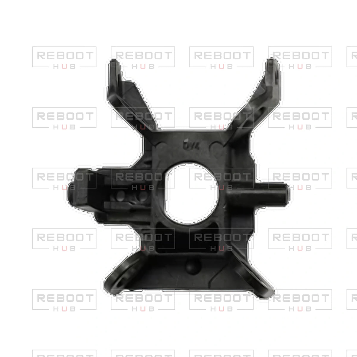 OEM-pulled DJI Avata 360 Gimbal Vibration Absorbing Bracket Left on white with Reboot Hub watermark overlay — view 1