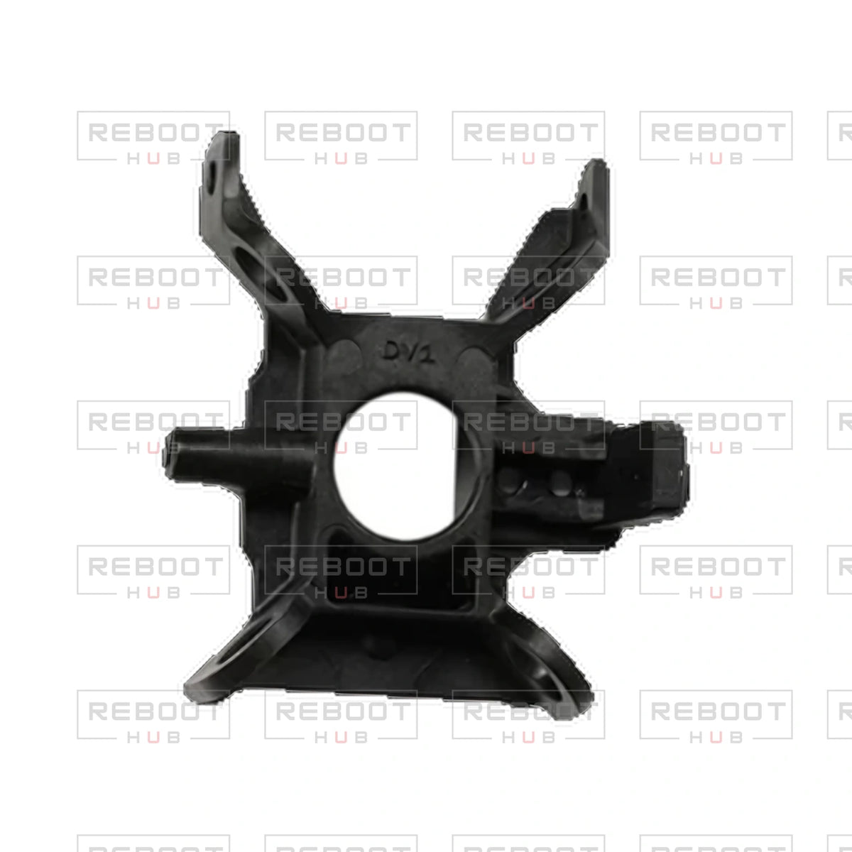 OEM-pulled DJI Avata 360 Gimbal Vibration Absorbing Bracket Right on white with Reboot Hub watermark overlay — view 1