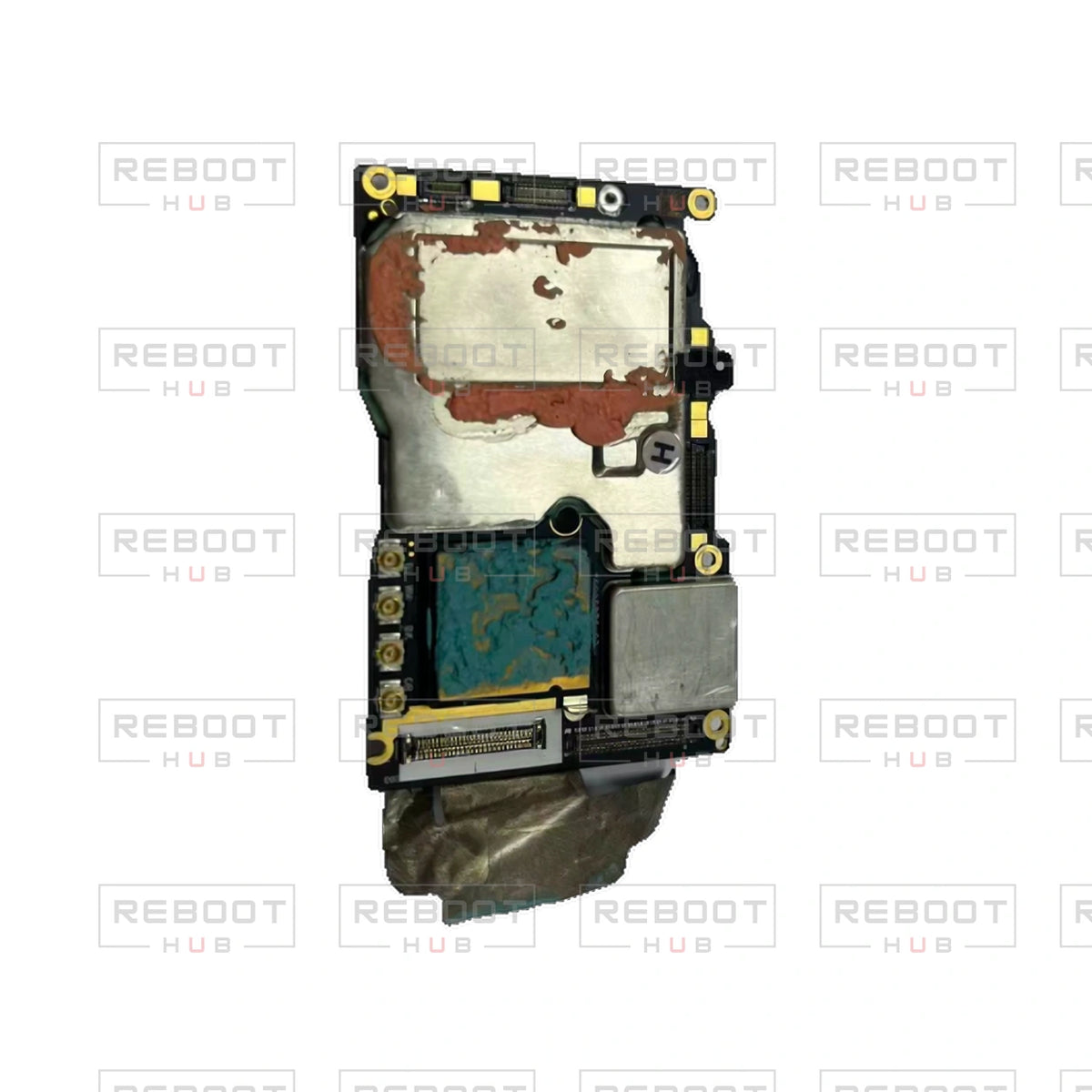 OEM-pulled DJI Avata 360 Motherboard on white with Reboot Hub watermark overlay — view 2