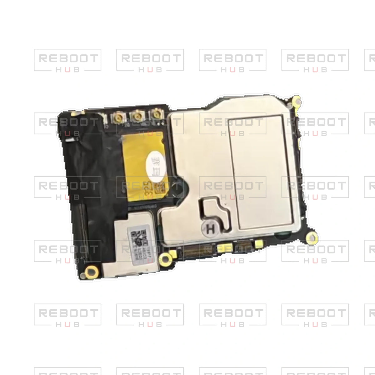 OEM-pulled DJI Avata 360 Motherboard on white with Reboot Hub watermark overlay — view 4