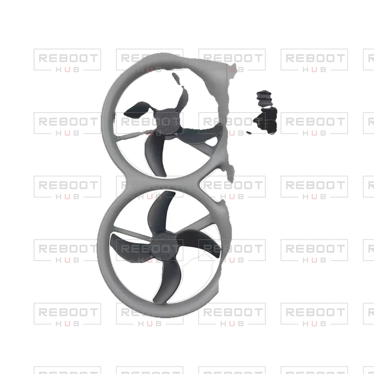 OEM-pulled DJI Avata 360 Motor Protective Cover Set (4 Pieces) on white with Reboot Hub watermark overlay — view 3