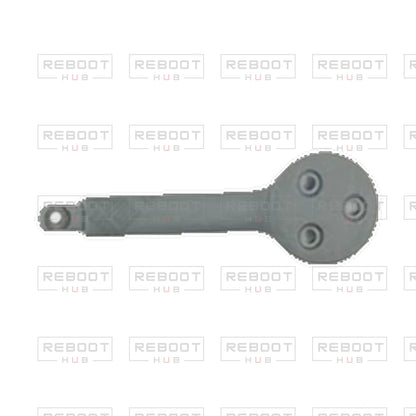 OEM-pulled DJI Avata 360 Rear Arm Cover Left on white with Reboot Hub watermark overlay — view 1