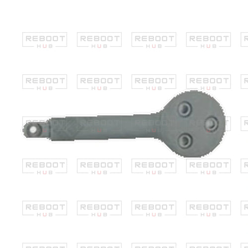 OEM-pulled DJI Avata 360 Rear Arm Cover Left on white with Reboot Hub watermark overlay — view 1