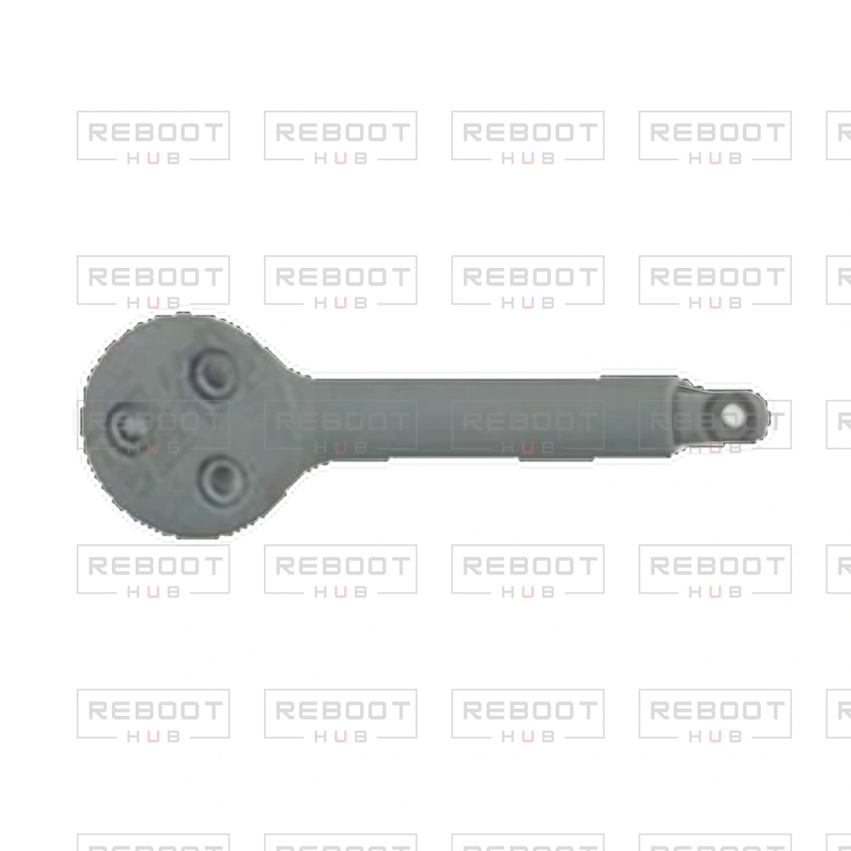 OEM-pulled DJI Avata 360 Rear Arm Cover Right on white with Reboot Hub watermark overlay — view 1