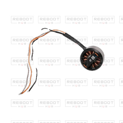 OEM-pulled DJI Avata 360 Rear Arm Motor Left on white with Reboot Hub watermark overlay — view 2