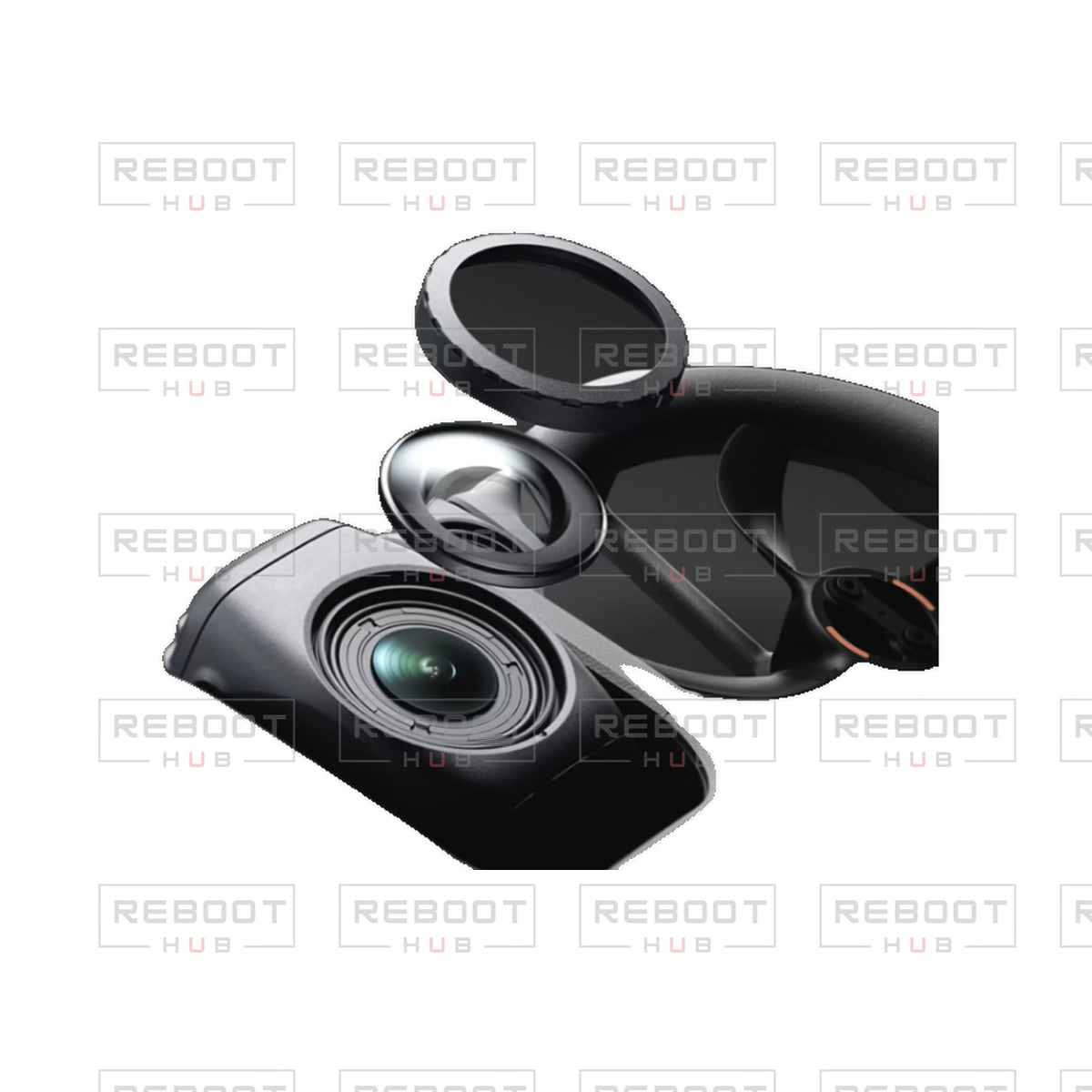OEM-pulled DJI Avata 360 Replacement Lens Kit on white with Reboot Hub watermark overlay — view 2