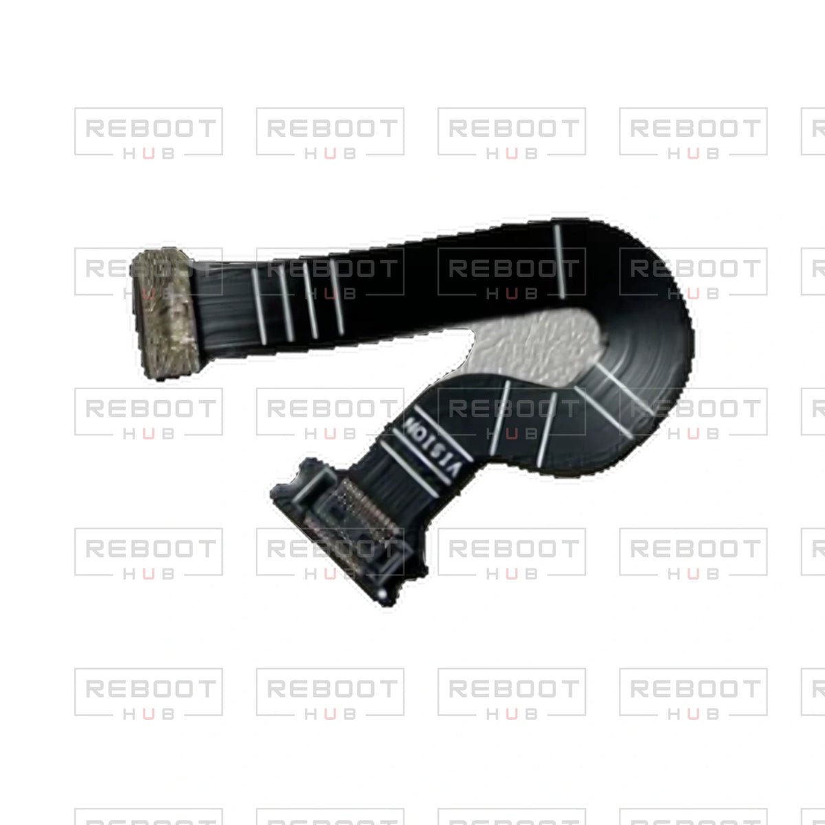 OEM-pulled DJI Avata Downward Vision Flexible Flat Cable on white with Reboot Hub watermark overlay — view 2