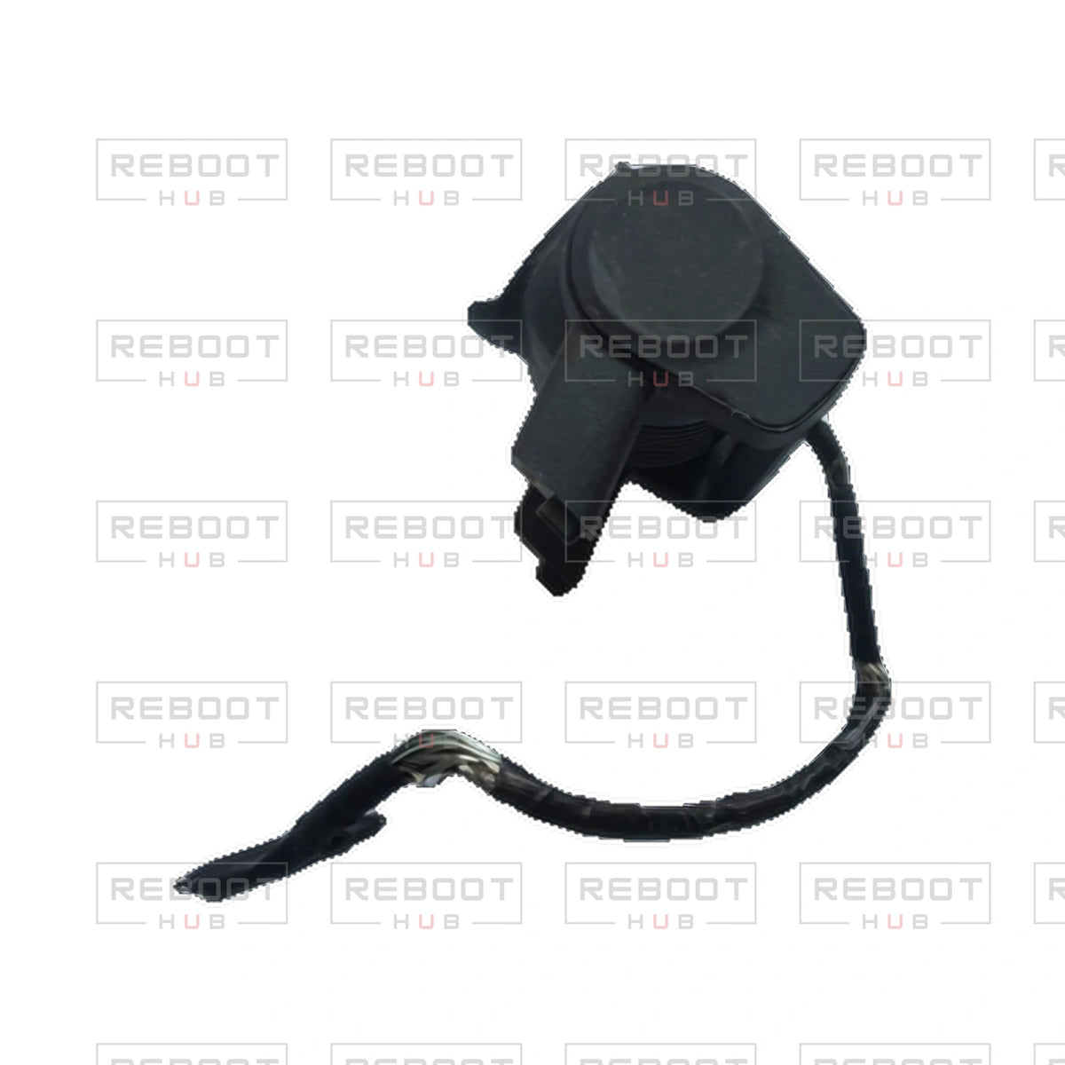 OEM-pulled DJI Avata Gimbal Assembly on white with Reboot Hub watermark overlay — view 3