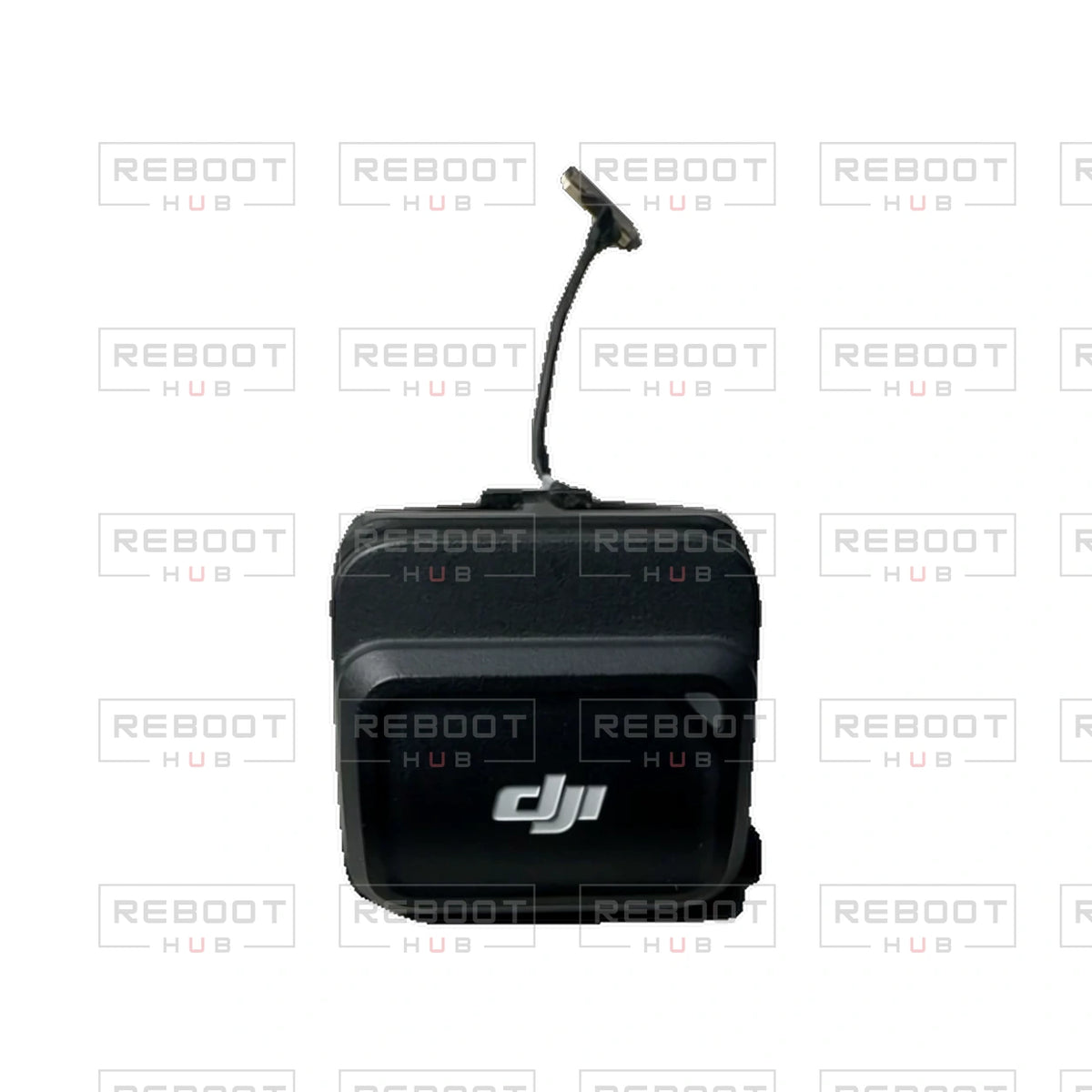 OEM-pulled DJI Avata GPS Module on white with Reboot Hub watermark overlay — view 1