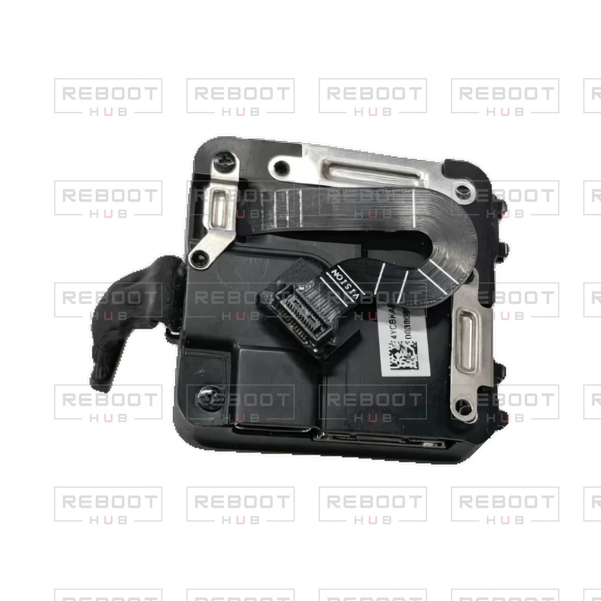 OEM-pulled DJI Avata Motherboard on white with Reboot Hub watermark overlay — view 2