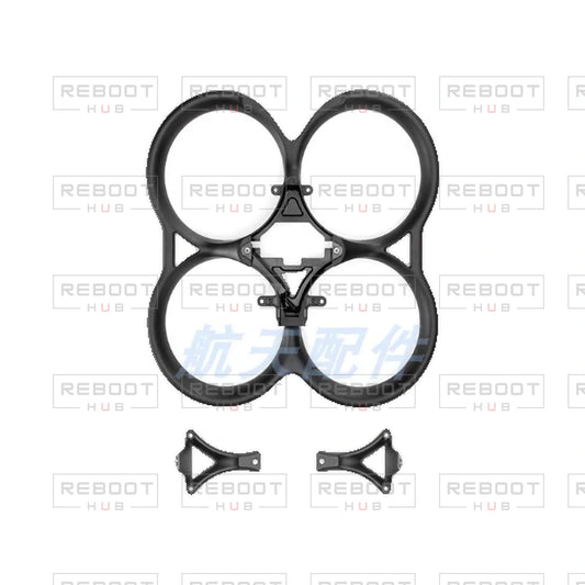 OEM-pulled DJI Avata Propeller Guard with Cover Plates and Screws on white with Reboot Hub watermark overlay — view 1