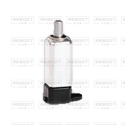 OEM-pulled DJI Flip Arm Hinge Axis on white with Reboot Hub watermark overlay — view 1