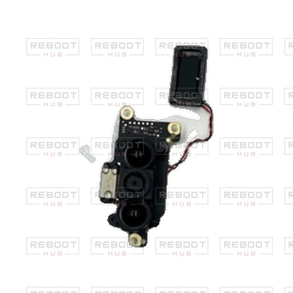 OEM-pulled DJI Flip Downward Vision and Speaker Assembly on white with Reboot Hub watermark overlay — view 1