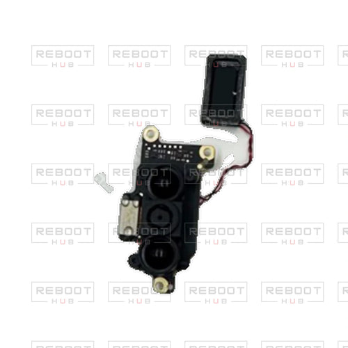 OEM-pulled DJI Flip Downward Vision and Speaker Assembly on white with Reboot Hub watermark overlay — view 1