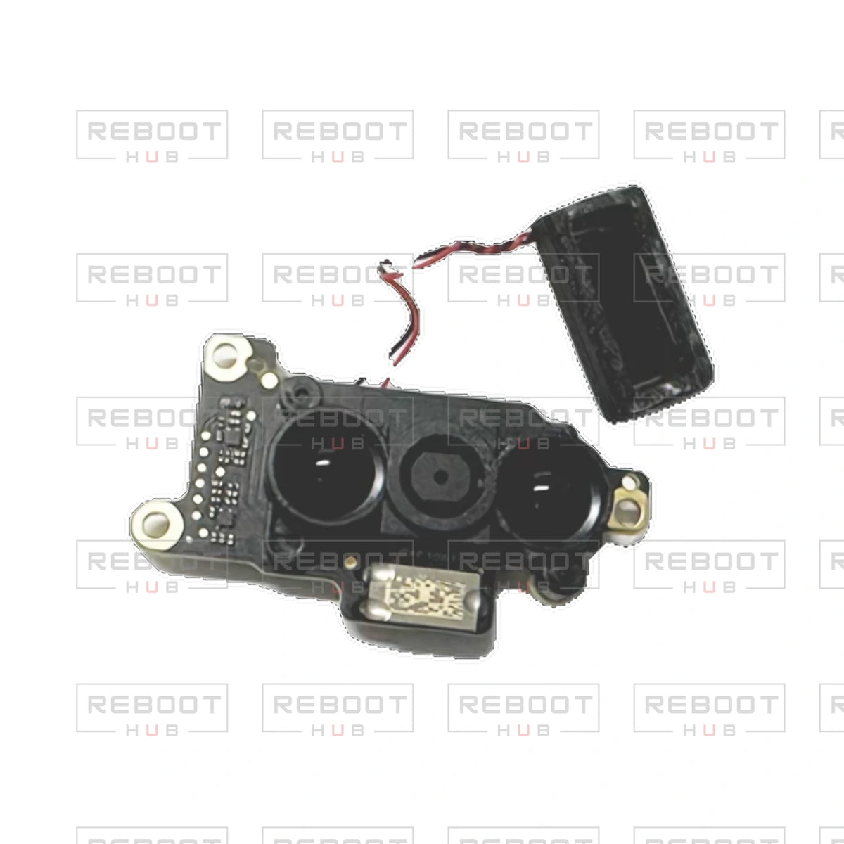 OEM-pulled DJI Flip Downward Vision and Speaker Assembly on white with Reboot Hub watermark overlay — view 2