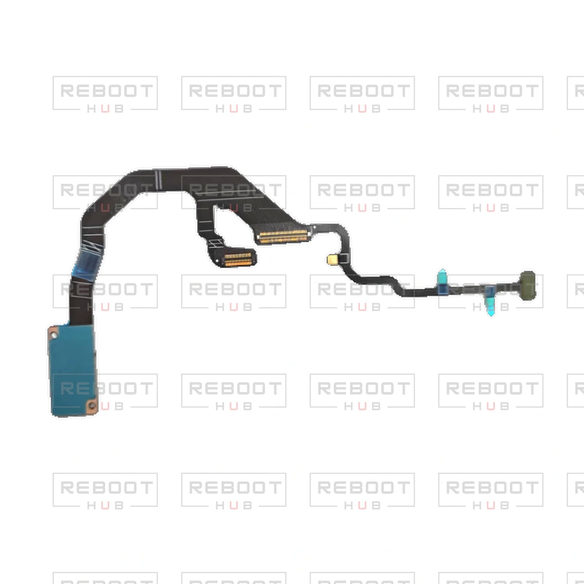 OEM-pulled DJI Flip Four-in-One Flexible Flat Cable on white with Reboot Hub watermark overlay — view 2