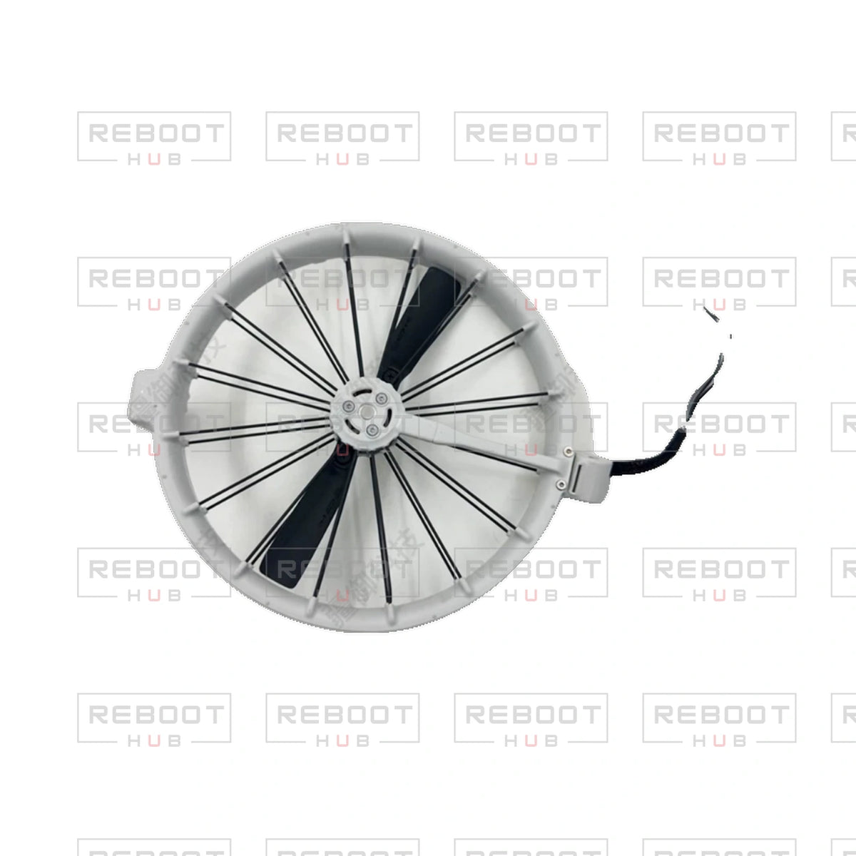OEM-pulled DJI Flip Front Arm Right on white with Reboot Hub watermark overlay — view 1