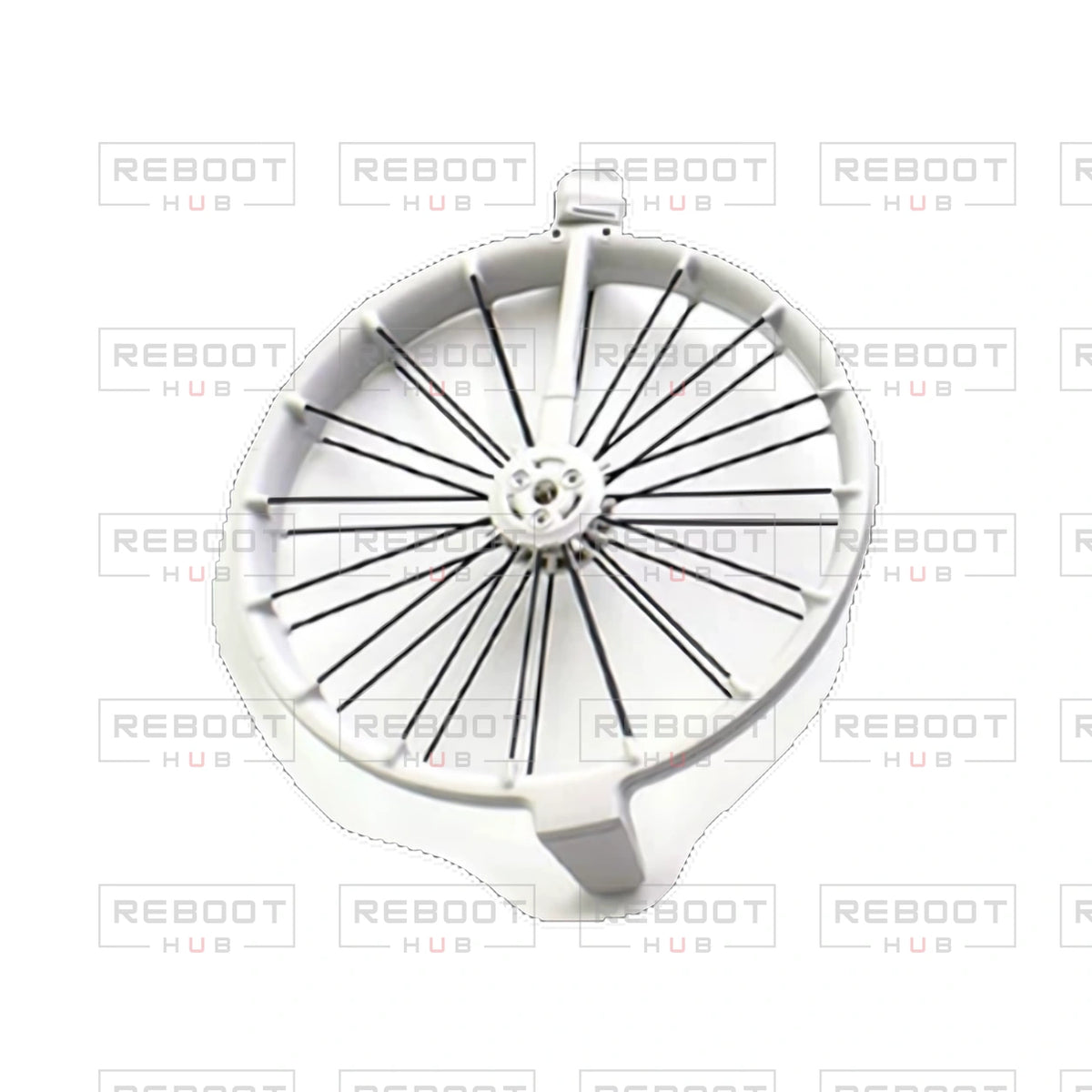 OEM-pulled DJI Flip Front Propeller Guard Right on white with Reboot Hub watermark overlay — view 1
