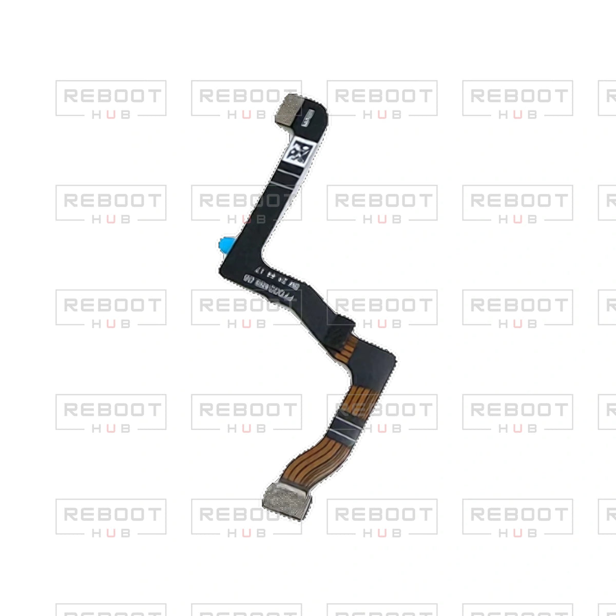 OEM-pulled DJI Flip Gimbal Flexible Flat Cable on white with Reboot Hub watermark overlay — view 1