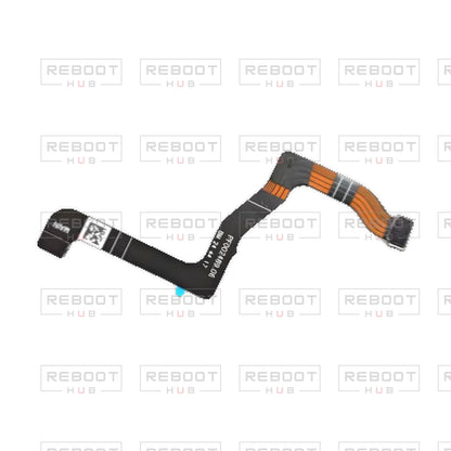 OEM-pulled DJI Flip Gimbal Flexible Flat Cable on white with Reboot Hub watermark overlay — view 2