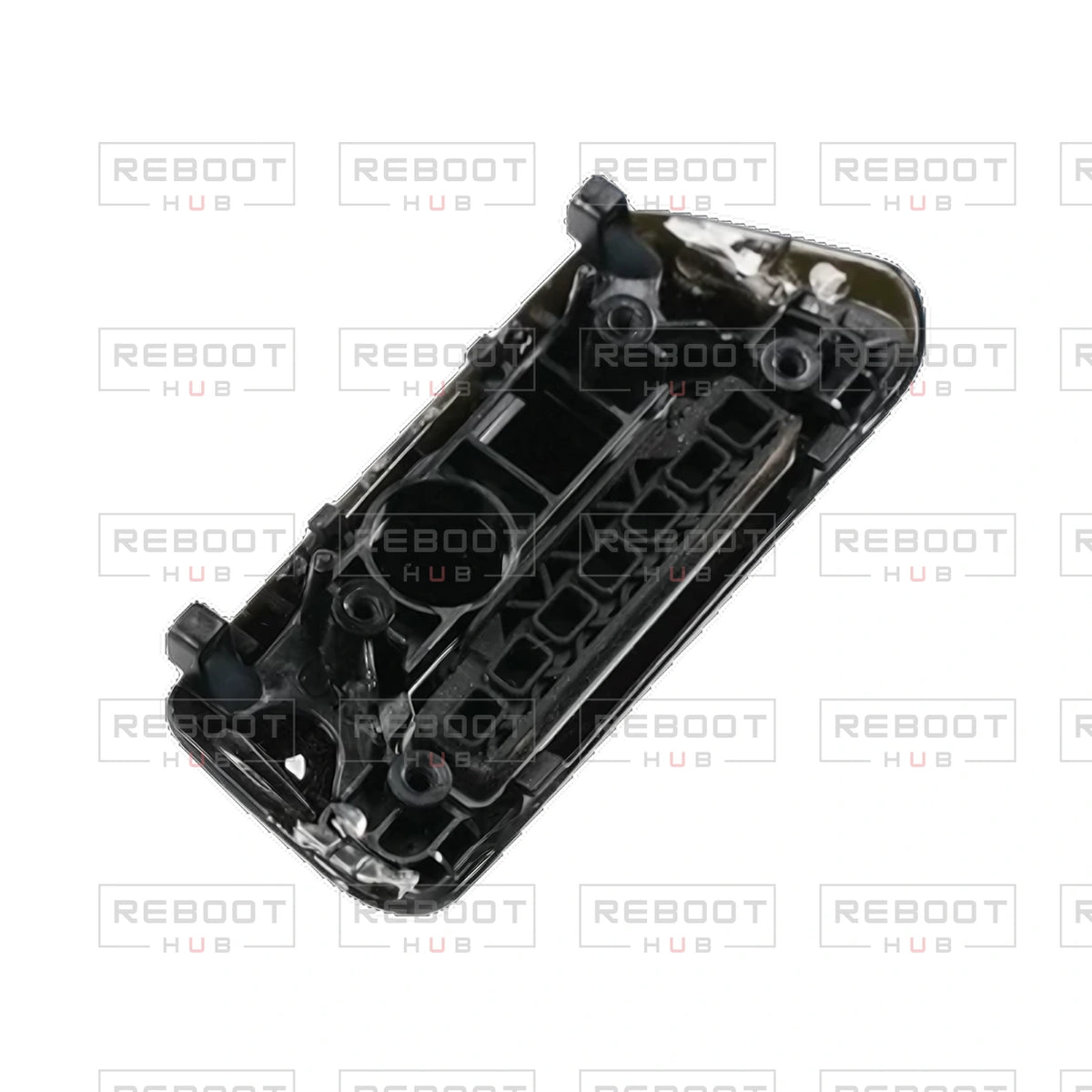 OEM-pulled DJI Flip LiDAR Front Cover on white with Reboot Hub watermark overlay — view 2