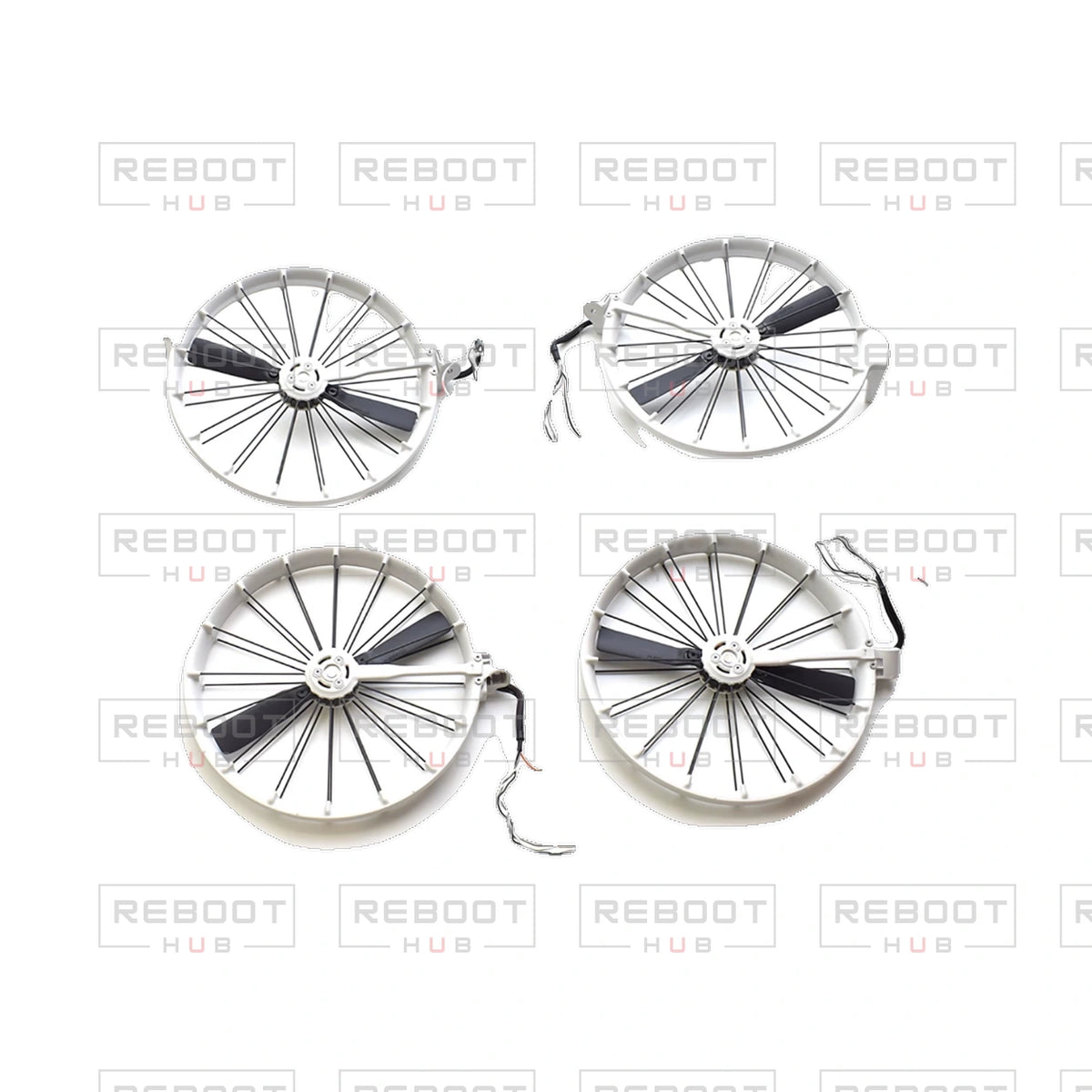 OEM-pulled DJI Flip Propeller Guard Motor on white with Reboot Hub watermark overlay — view 1