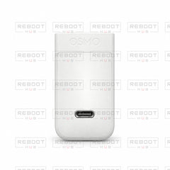 White DJI Pocket 2 Do-It-All Handle pre-owned front USB-C view with Reboot Hub watermark overlay