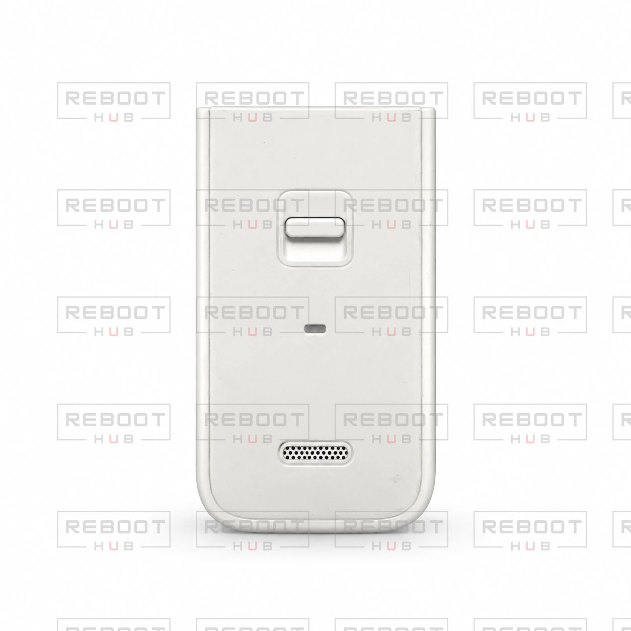 White DJI Pocket 2 Do-It-All Handle pre-owned rear face view with Reboot Hub watermark overlay