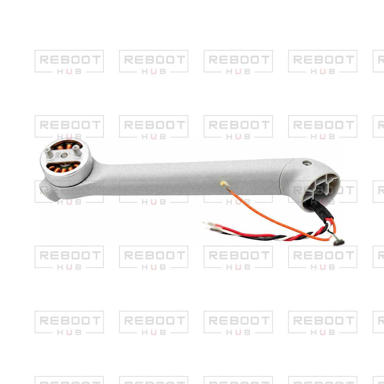 OEM-pulled DJI Mini 3 Pro Front Arm Right on white with Reboot Hub watermark overlay