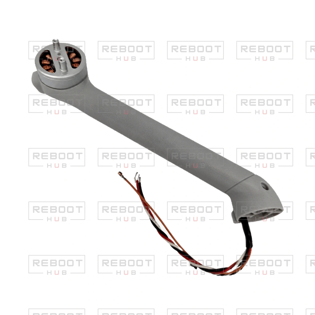 OEM-pulled DJI Mini 3 Pro Front Arm Right on white with Reboot Hub watermark overlay