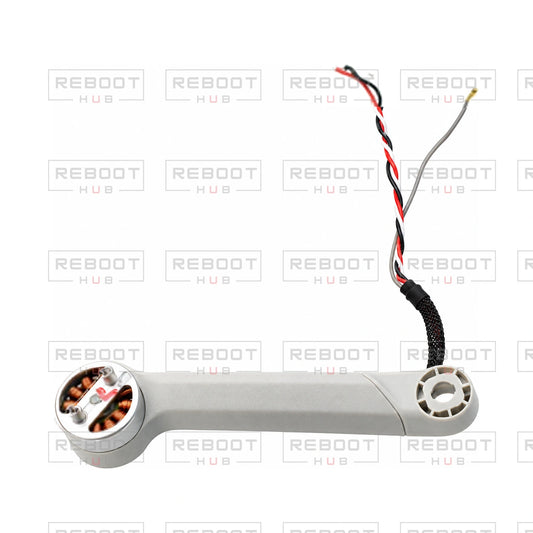 OEM-pulled DJI Mini 3 Pro Rear Arm Left on white with Reboot Hub watermark overlay