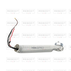 OEM-pulled DJI Mini 3 Pro Front Arm Shell with Faulty Motor Left on white with Reboot Hub watermark overlay