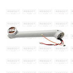 OEM-pulled DJI Mini 3 Pro Front Arm Shell with Faulty Motor Right on white with Reboot Hub watermark overlay