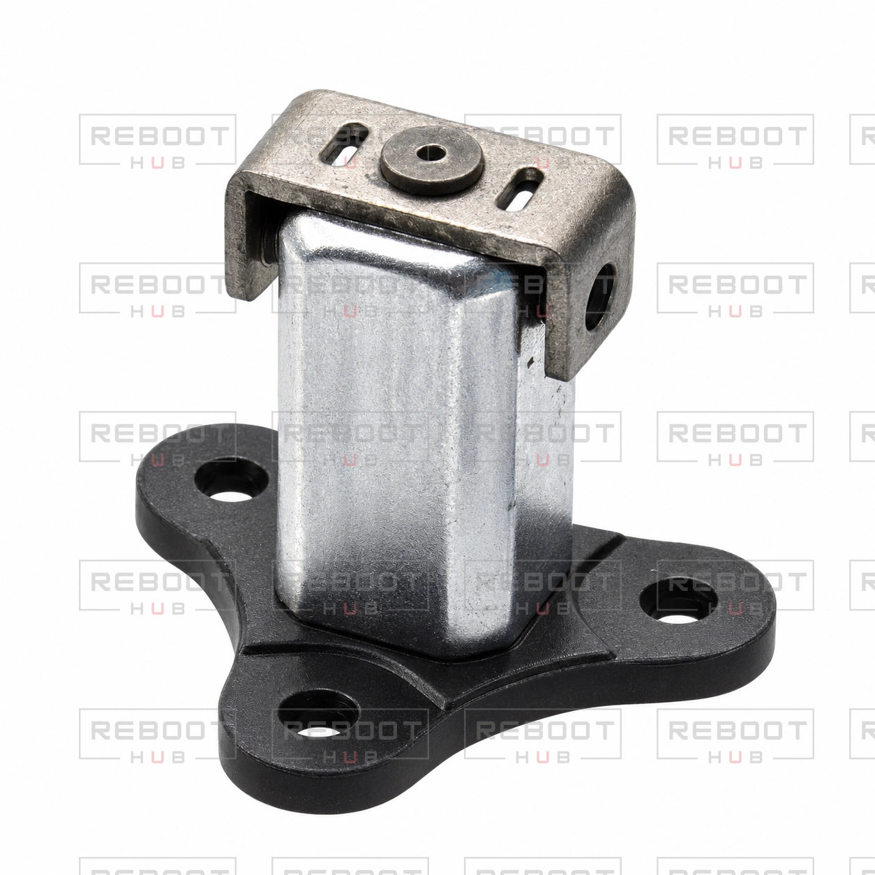 OEM-pulled DJI Mini 3 Pro Front Arm Rotation Axis on white with Reboot Hub watermark overlay